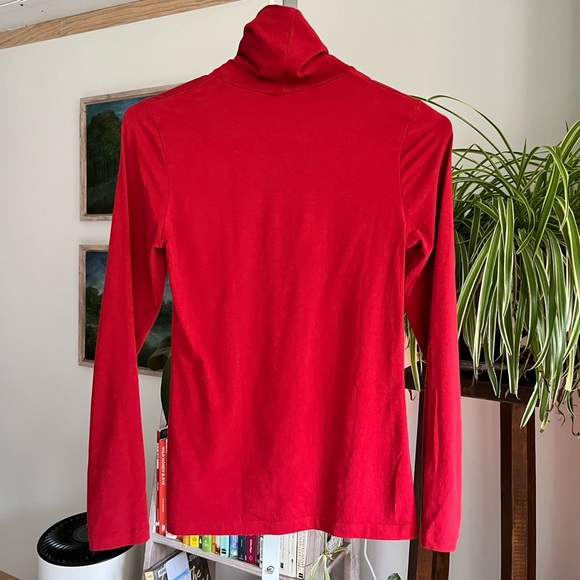 Maremikko Red Cotton Blend Turtle Neck Pullover Sweater Size XS - Picture 2 of 4
